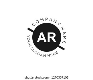 AR A R Initial logo letter with minimalist concept vector