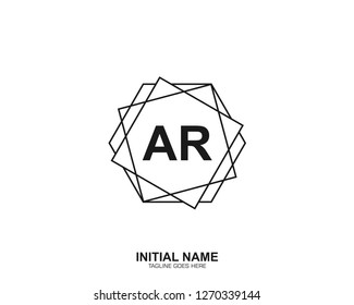 AR A R Initial logo letter with minimalist concept vector