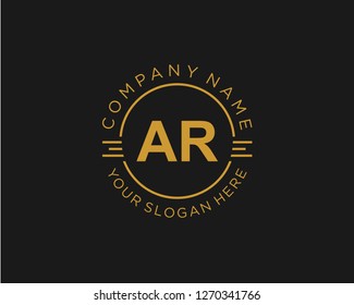 AR A R Initial logo letter with minimalist concept vector