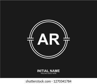 AR A R Initial logo letter with minimalist concept vector