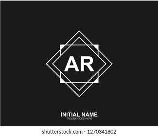 AR A R Initial logo letter with minimalist concept vector
