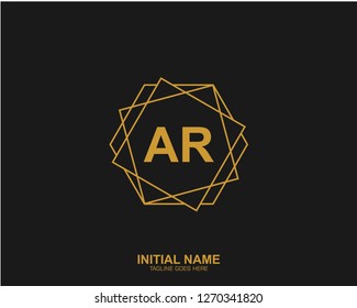 AR A R Initial logo letter with minimalist concept vector
