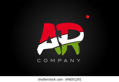 AR A R letter logo combination alphabet vector creative company icon design template modern