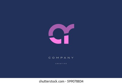 ar a r  pink blue pastel modern abstract alphabet company logo design vector icon template 