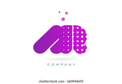 ar a r pink dots dotted letter logo alphabet creative company vector icon design template