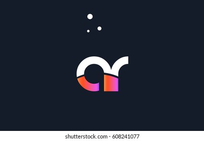 ar a r  pink modern creative purple alphabet white blue gradient company letter logo design vector icon template