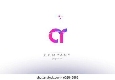 ar a r  pink purple modern creative gradient alphabet company logo design vector icon template