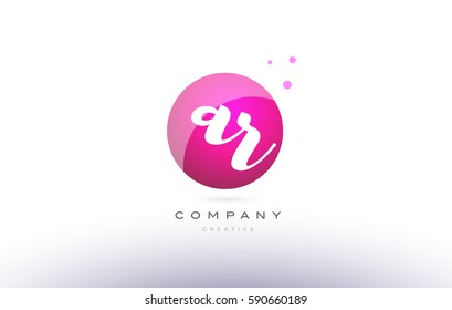 ar a r  sphere pink 3d alphabet company letter combination logo hand writting written design vector icon template 