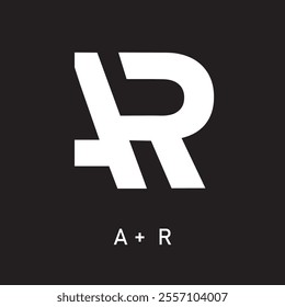 ar or a and r Uppercase Letter Initial Logo Design, Vector Template
