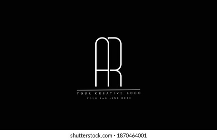 AR, RA, A, R abstract vector logo monogram template