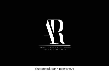 Plantilla de monograma de logotipo de vector abstracto AR, RA, A, R