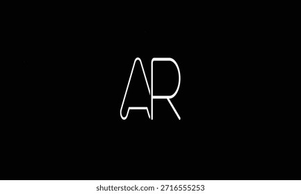 MONOGRAMA DEL LOGOTIPO DE LA LETRA ABSTRACTAS AR, RA