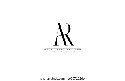 AR RA abstract vector logo monogram template