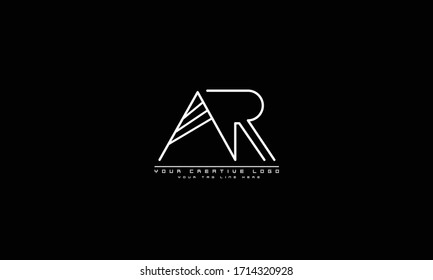 AR RA abstract vector logo monogram template