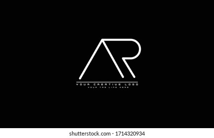 AR RA abstract vector logo monogram template