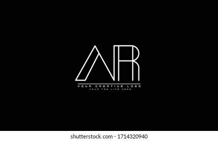 AR RA abstract vector logo monogram template