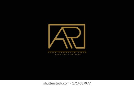 AR RA abstract vector logo monogram template