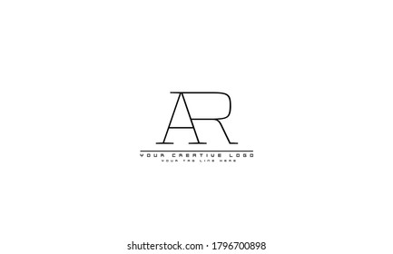 AR RA abstract vector logo monogram template