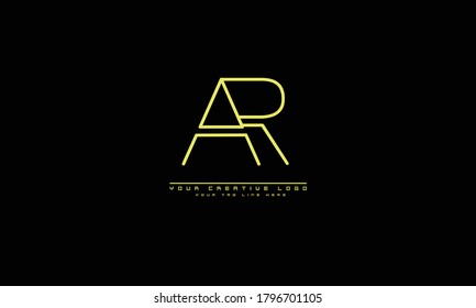 AR RA abstract vector logo monogram template