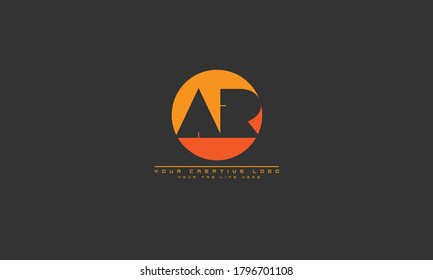 AR RA abstract vector logo monogram template
