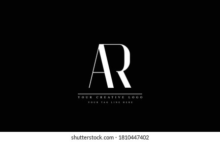 AR RA abstract vector logo monogram template