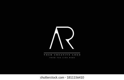 AR RA abstract vector logo monogram template