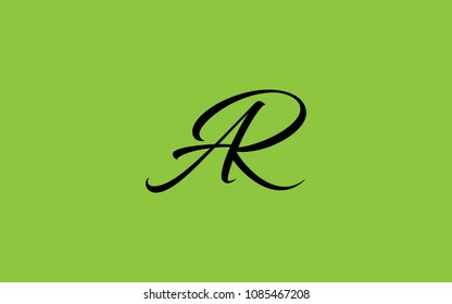 AR RA Circular Cursive Letter Initial Logo Design