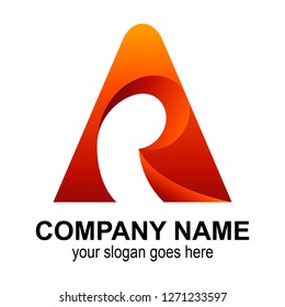 AR or RA initial letter logo design template