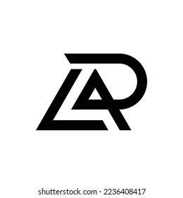 AR or RA initial modern lettering monogram logo design