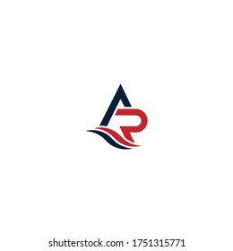 AR or RA letter designs with different colors and backgrounds