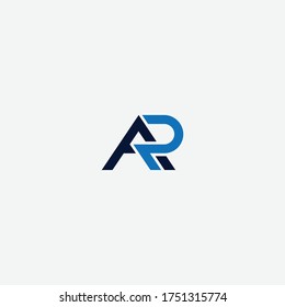 AR or RA letter designs with different colors and backgrounds