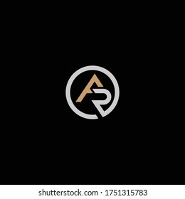 AR or RA letter designs with different colors and backgrounds