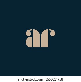 AR or RA letter designs for logo and icons