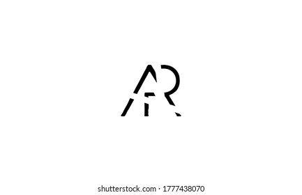 AR or RA letter logo design template elements Vector