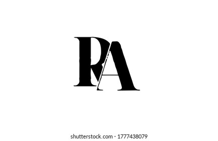 Elementos de plantilla de diseño de logotipo de letras AR o RA Vector