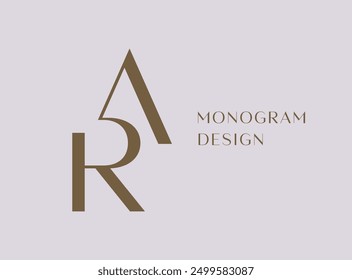 AR or RA letter logo icon design. Classic style luxury initials monogram.