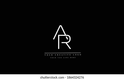 AR, RA, A and R  abstract vector logo monogram template