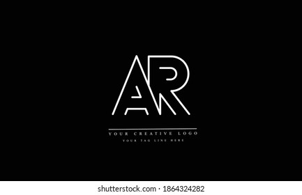 AR, RA, A and R  abstract vector logo monogram template