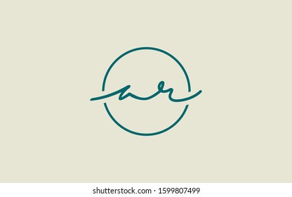 ar or ra and a or r Cursive Letter Initial Logo Design Template Vector Illustration