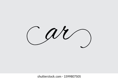 ar or ra and a or r Cursive Letter Initial Logo Design Template Vector Illustration