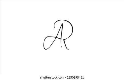 ar or ra and a or r Cursive Letter Initial Logo Design Template Vector Illustration