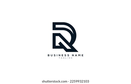 AR, RA, R, DR, RD, CR, RC, Q,  Abstract initial monogram letter alphabet logo design