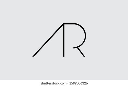 AR or RA and A or R Letter Initial Logo Design Template Vector Illustration