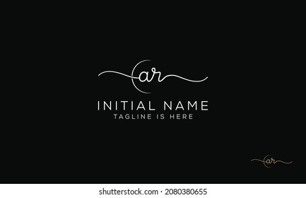 AR RA Signature initial logo template vector