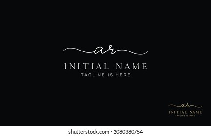 AR RA Signature initial logo template vector