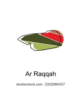 Ar Raqqah map vector, map of Syria High-detail border map, illustration design template