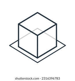 Icono de vector de símbolo de realidad AR. Logo 3d de la pantalla del cubo de realidad aumentada virtual
