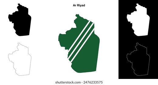 Ar Riyad province outline map set