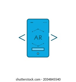 AR scanning color line icon. Interactive visualization platform. Pictogram for web page, mobile app, promo. UI UX GUI design element.