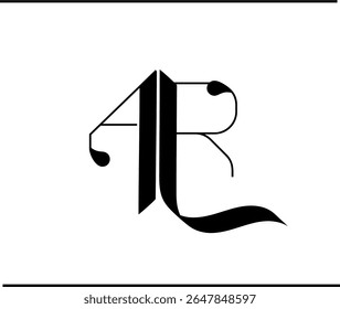 AR Script Logo – Interwoven A and R Monogram Calligraphy Design